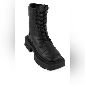 Rouge Womens Square Toe Lace Up Platform Combat Boots Black Size 7  NWT